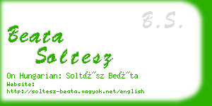 beata soltesz business card